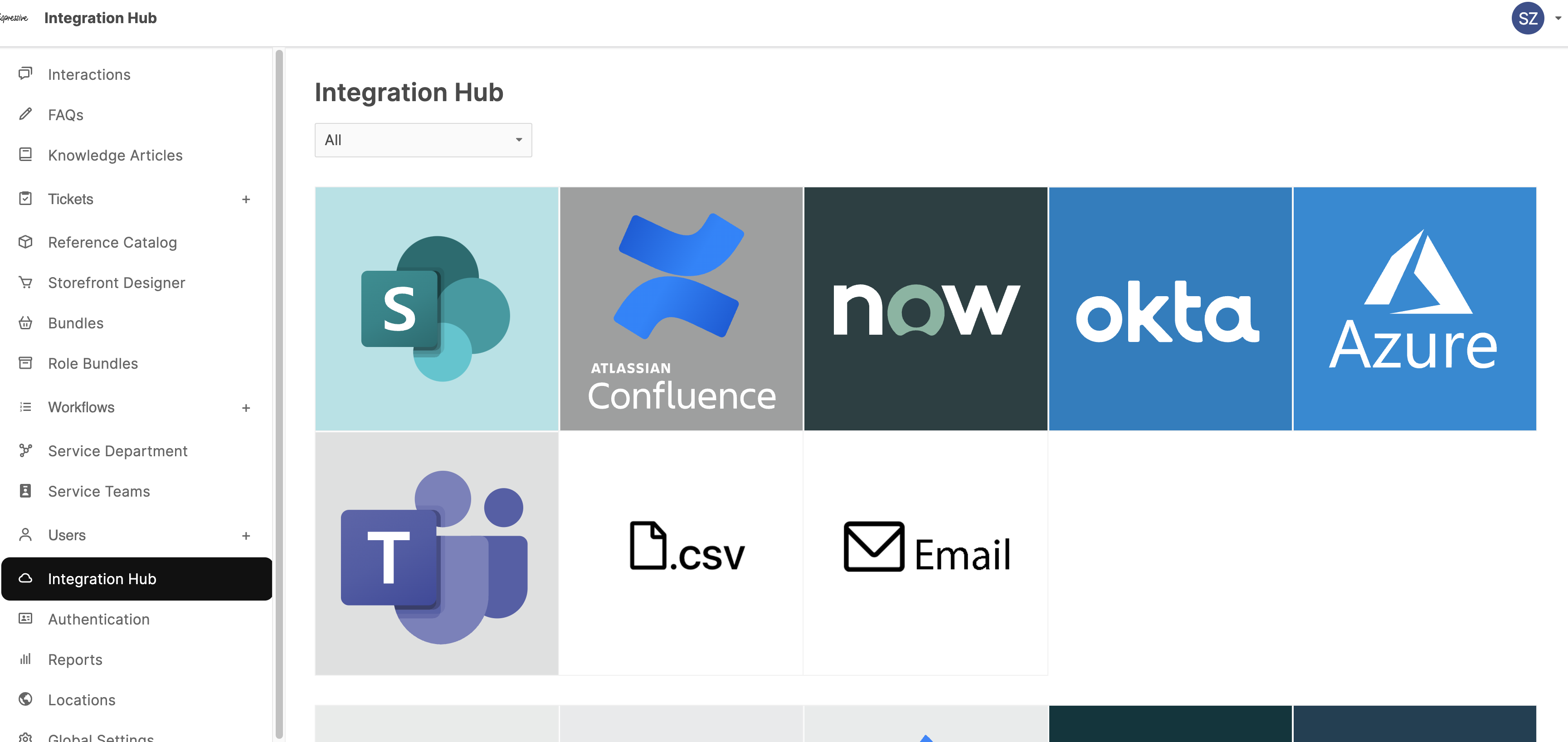 Barista Admin Integration Hub with the SharePoint tile