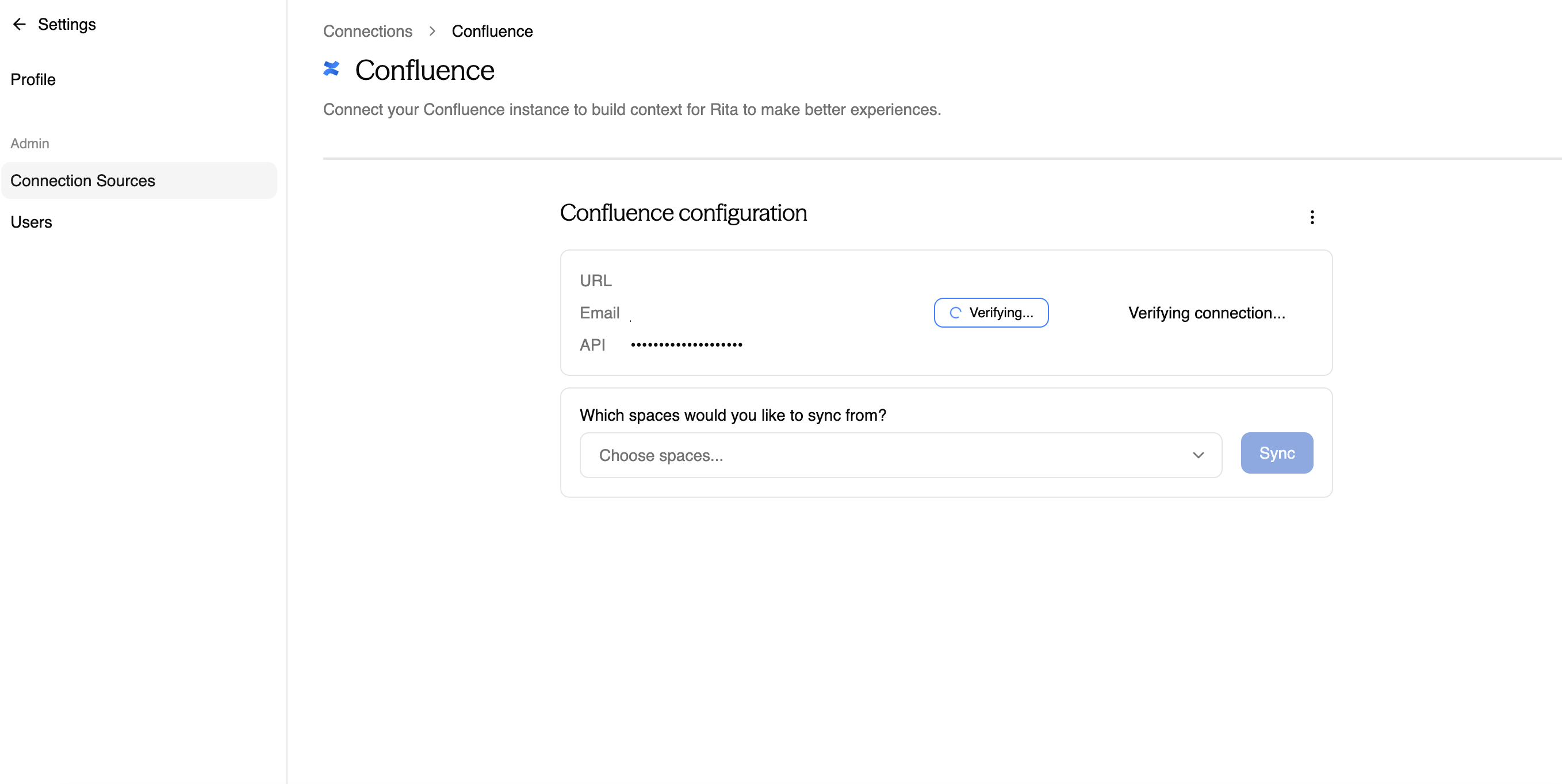 Confluence space sync