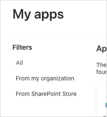 From my organization filter option