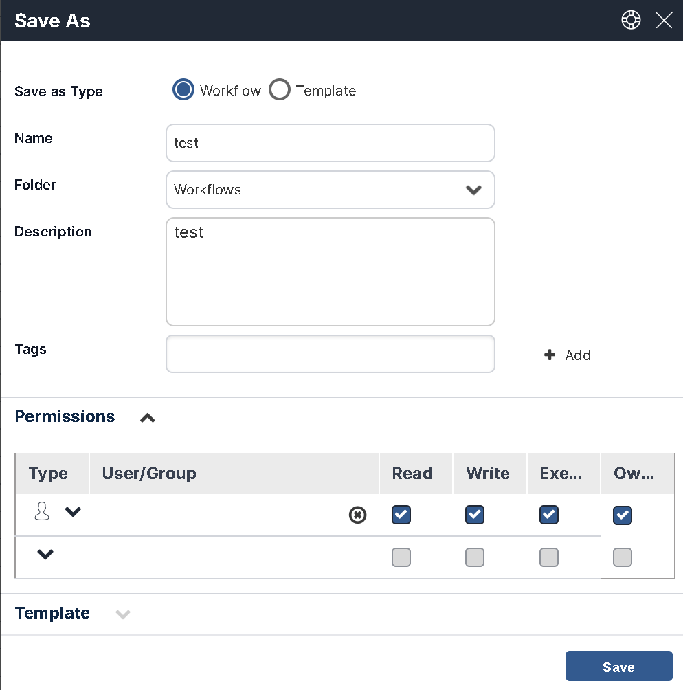 Workflow Designer Save As